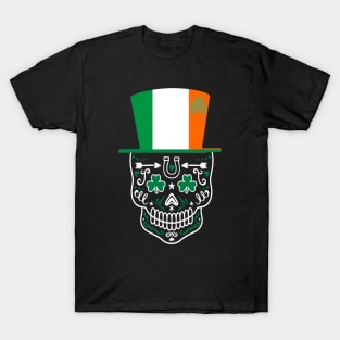 Irish st Patrick's day Irish Sugar Skull T-Shirt